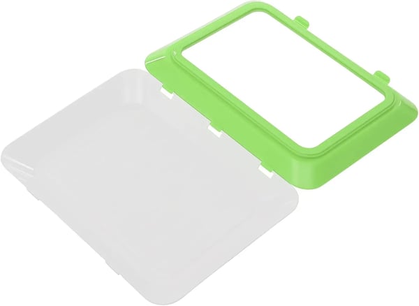 Madopbevaring - Plastbokse - 6-pak - Stabelbare - Rektangulære - PP-plast - Klar folielåg - Grøn