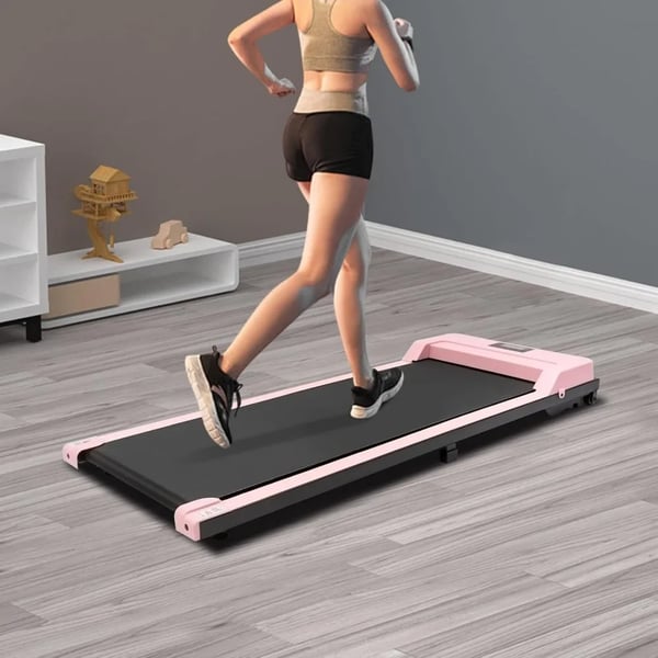 Løbebånd - Walking pad til skrivebord - 0,74 kW motor - 1–6 km/t - Justerbar stigning - Bluetooth-højttaler - Display - Støjsvag <65 dB - Pink
