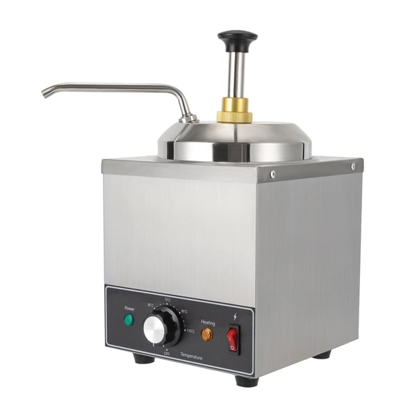 Saucedispenser - Elektrisk saucepumpe med varme - 2 L - 30–110 °C termostat - 650 W - Rustfrit stål - EU-stik - 21×21×37 cm - Sølv Saucedispenser - Elektrisk saucepumpe med varme - 2 L - 30–110 °C termostat - 650 W - Rustfrit stål - EU-stik - 21×21×37 cm - Sølv
