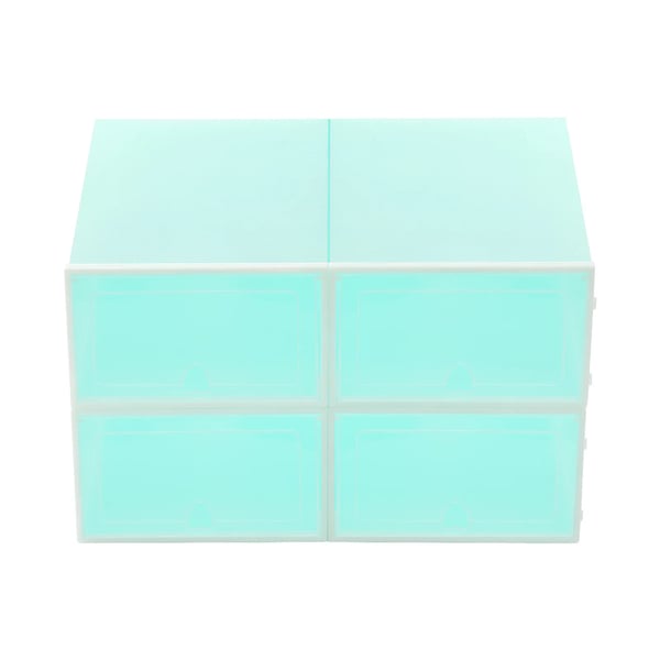Skokasser 20-pak - Sammenklappelige opbevaringskasser - Klar frontlåge - Stabelbare - 33×23×14 cm - Til sneakers/hæle - Grøn