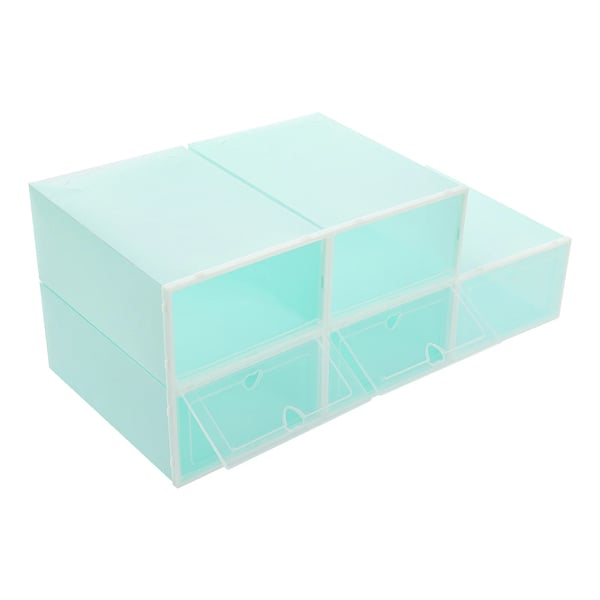 Skokasser 20-pak - Sammenklappelige opbevaringskasser - Klar frontlåge - Stabelbare - 33×23×14 cm - Til sneakers/hæle - Grøn