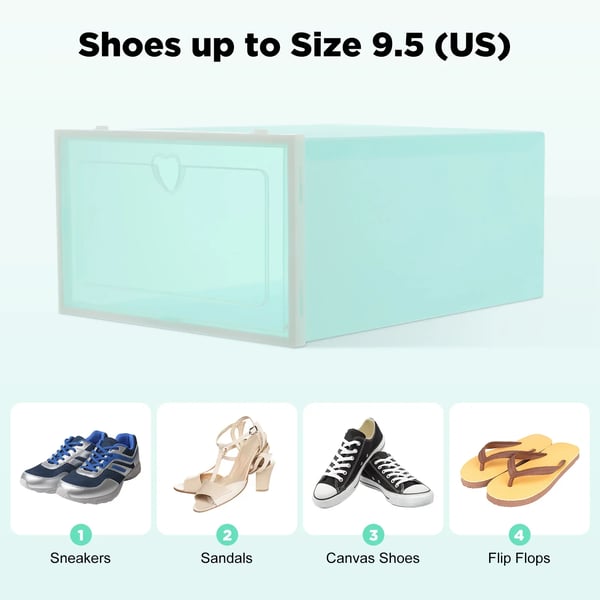 Skokasser 20-pak - Sammenklappelige opbevaringskasser - Klar frontlåge - Stabelbare - 33×23×14 cm - Til sneakers/hæle - Grøn