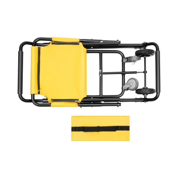 Evakueringsstol til trapper - Manuel transportstol - Bæreevne 158 kg - Sammenklappelig - Ultralet - 4 Hjul - Aluminiumslegering - Gul