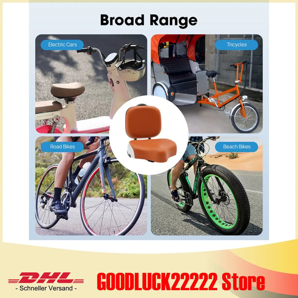 Sadel til trehjulet cykel og almindelig cykel - Universalsadel - Ergonomisk komfort - Forborede monteringshuller - Robust og holdbar - Til elcykel