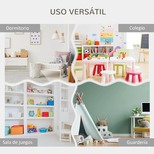 Barnbokhylla & leksaksförvaring - Hylla med öppna fack - 85×26×84 cm - MDF, furu & polyester - För barnrum - Monteras själv - Grå