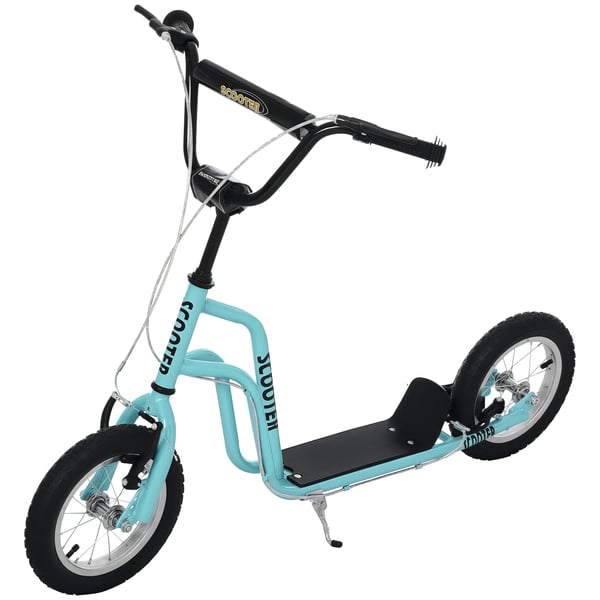 Barnsparkcykel - 2-hjulig kickbike - Från 5 år - Höjdjusterbart styre - Stålram - Max 100 kg - 120×58×80 cm - Svart
