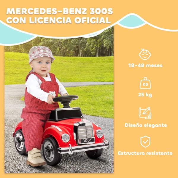 Barn gåbil - Fyrhjulig ride-on - Rattstyrning - Förvaring - Vältskydd - PP & metall - 77,5×41,5×45 cm - Röd