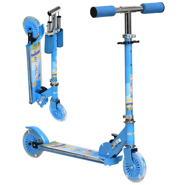 Barnsparkcykel - Kickbike - Hopfällbar - Höj- och sänkbar - 2 Hjul - Max 50 kg - 67 x 32 x 78 cm - Blå