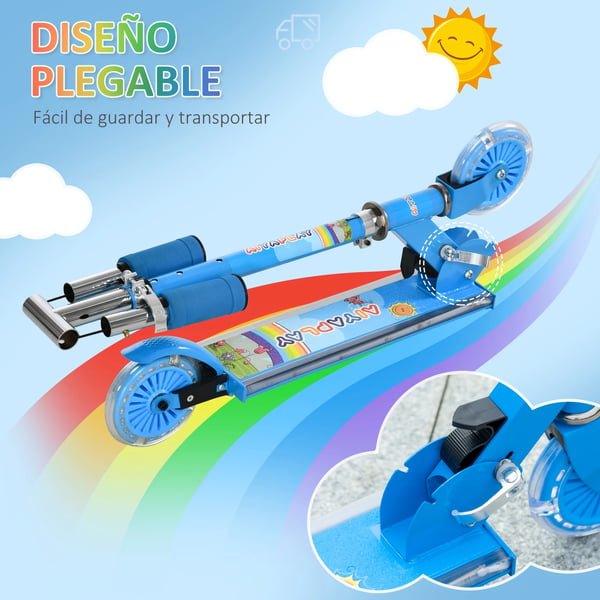 Barnscooter - Sparkcykel - Hopfällbar - 2 hjul - Höjdjusterbar - Max 50 kg - 67×32×78 cm - Rosa
