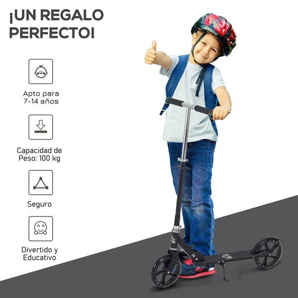 Sparkcykel för barn - Kickbike - 7–14 år - Hopfällbar - Justerbart styre upp till 100 cm - 2 hjul - Aluminiumlegering - 88×37×100 cm - Vit