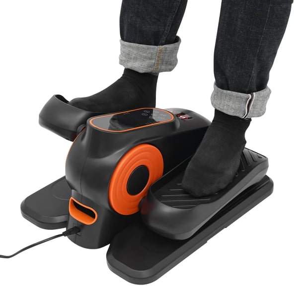 Under-bord pedaltræner - Minicykel til ben/fødder - Fjernbetjening - LCD-display - 50W motor - <60 dB - Ledning 1,5 m - Sort