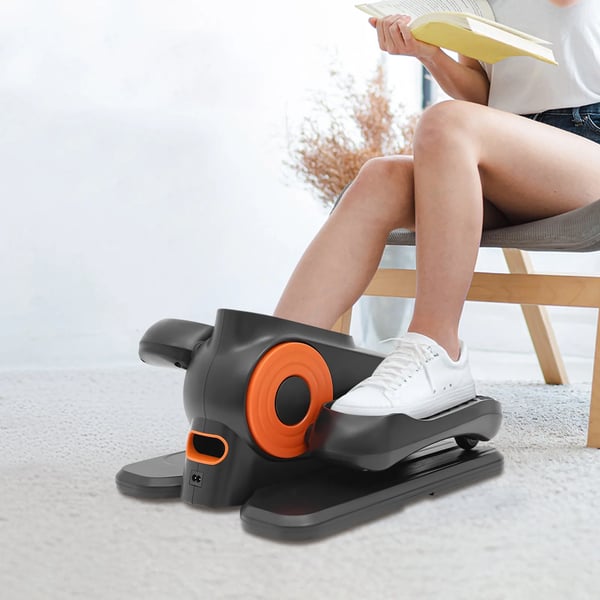 Under-bord pedaltræner - Minicykel til ben/fødder - Fjernbetjening - LCD-display - 50W motor - <60 dB - Ledning 1,5 m - Sort