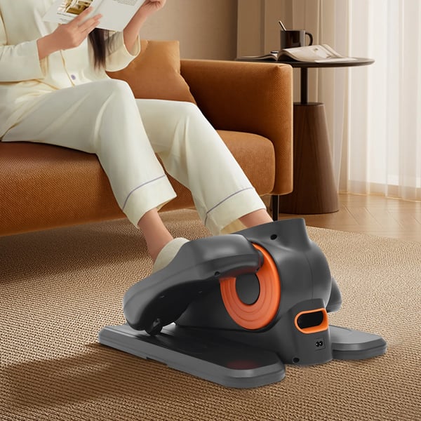Under-bord pedaltræner - Minicykel til ben/fødder - Fjernbetjening - LCD-display - 50W motor - <60 dB - Ledning 1,5 m - Sort