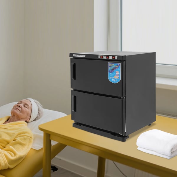 UV håndklædevarmer - Desinfektionsskab - 50 L - 412 W - Rustfrit stål - Elektrisk opvarmning - 70°C ±10°C