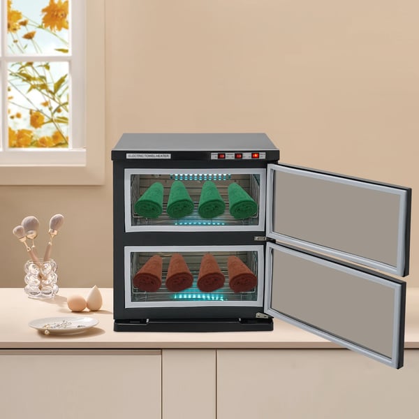 UV håndklædevarmer - Desinfektionsskab - 50 L - 412 W - Rustfrit stål - Elektrisk opvarmning - 70°C ±10°C