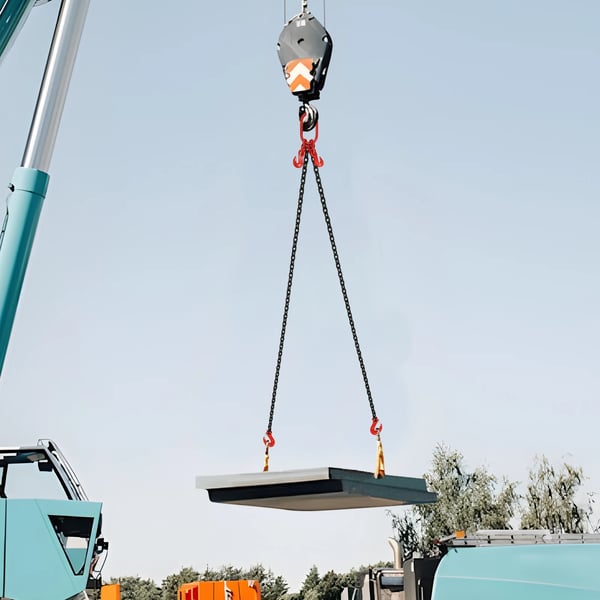 Kædegehæng - Tobenet Løftekæde - Bæreevne 2 t (2000 kg) - Benlængde 2 m (200 cm) - Legeret Stål - Sort