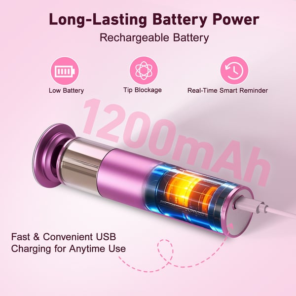 Kynsi- ja jalkahoitolaite - 2-in-1 pedikyyri/manikyyri - Langaton - LED-näyttö - 400–600 rpm - 1200 mAh - USB-C-lataus - Vaaleanharmaa