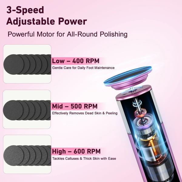 Kynsi- ja jalkahoitolaite - 2-in-1 pedikyyri/manikyyri - Langaton - LED-näyttö - 400–600 rpm - 1200 mAh - USB-C-lataus - Vaaleanharmaa