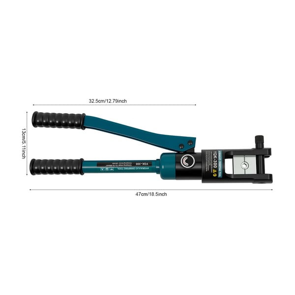 Crimptang til kabelsko - YQK-300 - Manuel - 120 kN - Sekskant-omsluttende krimpning - Cu 16–300 mm²