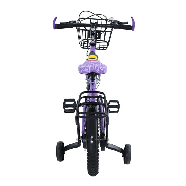 Børnecykel - 35,6 cm hjul - Støttehjul - Dobbelt skivebremse - Aluminiumfælge - Til 3–6 år (100–120 cm) - Lilla