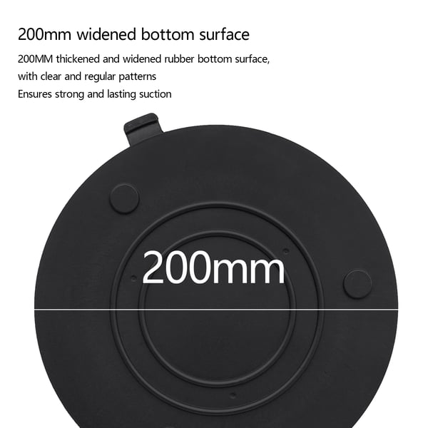 Glasløfter - Vakuumsugekop - Bæreevne 225–300 kg - Diameter 20 cm - Ekstra kraftig - Jern & gummi - Til glas/fliser/marmor - Sort