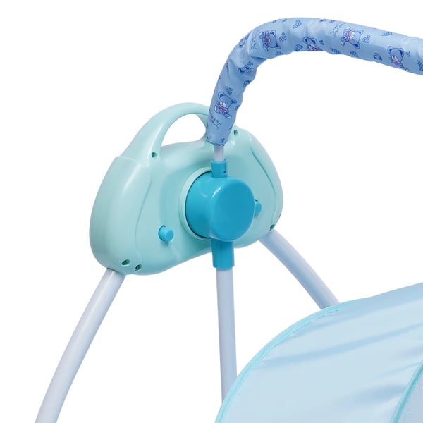 Babygynge Vugge - Elektrisk Babygynge - Sammenklappelig - 5 Hastigheder - Automatisk Gyngning - Fjernbetjening - Over 20 kg - 1–2 År - Blå