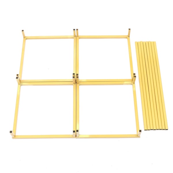 Blomsterstativ til bryllup - Kvadratisk metalsøjle - 22×22×40 cm - Jern - Sæt med 2 - Til gang og bagtæppe - Guld