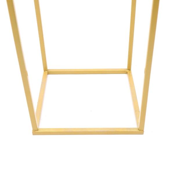 Blomsterstativ til bryllup - Kvadratisk metalsøjle - 22×22×40 cm - Jern - Sæt med 2 - Til gang og bagtæppe - Guld