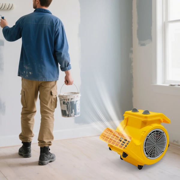 Bærbar tørreblæser - Gulv- og tæppetørrer - 250 W - 3 Hastigheder - Timer - 220 V EU-stik - Gul