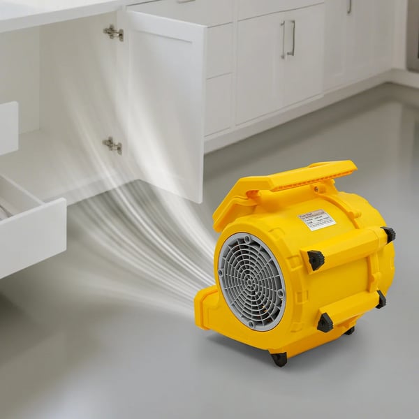 Bærbar tørreblæser - Gulv- og tæppetørrer - 250 W - 3 Hastigheder - Timer - 220 V EU-stik - Gul
