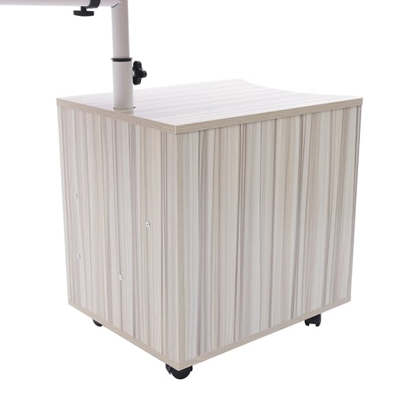 Roterende sidebord - Sofabord/Natbord - Drejeligt 360°, 180° Op/Ned - E1 MDF & Kulstofstål - Tophylde Max 20 kg - Hvid