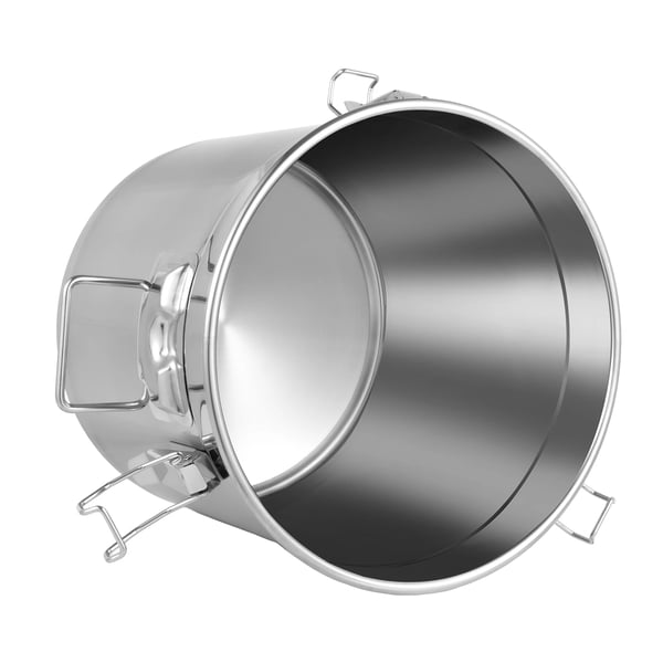 Fødevarebeholder - Korn-/Risspand 33 L - 304 Rustfrit Stål - Lufttæt Silikonepakning Med Låg - Cylindrisk - Sølv