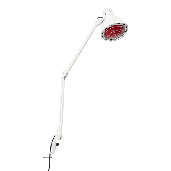 Infraröd värmelampa - Klämlampa - 275 W - 220 V - 180° justerbar - E27 sockel - EU‑kontakt - Smärtlindring & hudvård - Vit
