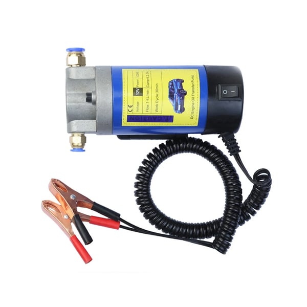 Olieskiftepumpe - Elektrisk olieudtrækker - Gearpumpe - Til bil, motorcykel, båd - CN-stik - Standard