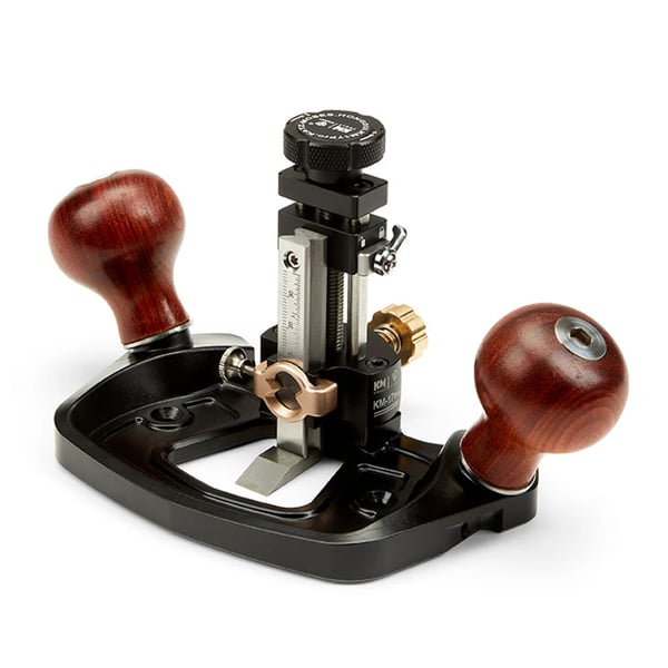 Routerhøvl/Router Plane - KM-17 Pro - Aluminiumlegering - Justerbart hegn med CAM-lås - Dybdeanslag - Dobbelt blad 1,27 cm