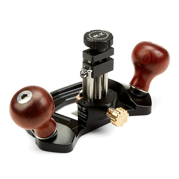 Routerhøvl/Router Plane - KM-17 Pro - Aluminiumlegering - Justerbart hegn med CAM-lås - Dybdeanslag - Dobbelt blad 1,27 cm
