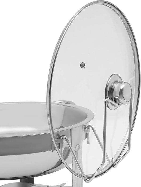 Chafing Dish Buffet-sæt - Rund Madvarmer 5 L - Rustfrit Stål - Til Buffet & Catering - Sølv
