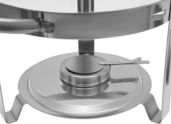 Chafing Dish Buffet-sæt - Rund Madvarmer 5 L - Rustfrit Stål - Til Buffet & Catering - Sølv
