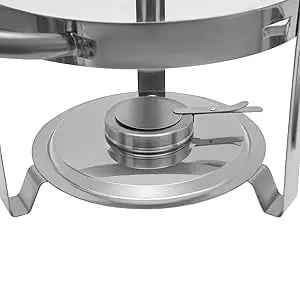 Chafing Dish Buffet-sæt - Rund Madvarmer 5 L - Rustfrit Stål - Til Buffet & Catering - Sølv