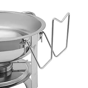Chafing Dish Buffet-sæt - Rund Madvarmer 5 L - Rustfrit Stål - Til Buffet & Catering - Sølv