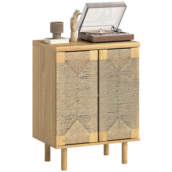 Bohemisk skänk - Sideboard/köksskåp med 2 dörrar - Justerbar hylla - Push-open - Melamin - 60×40×78 cm - Mörk khaki