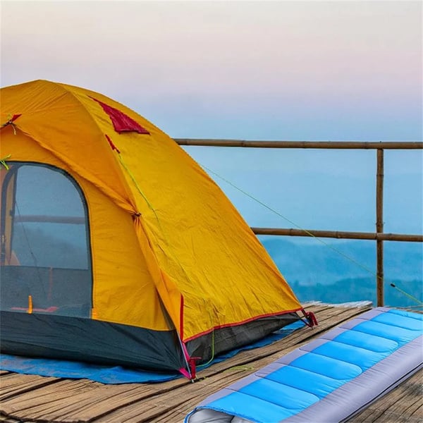 Camping sovepose - Kuvertmodel - Bomuldsfyld - Kan sammenlynes - Komfort >15 °C - Til voksne op til 180 cm - Hvid