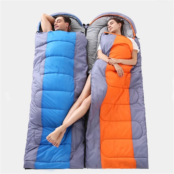 Camping sovepose - Kuvertmodel - Bomuldsfyld - Kan sammenlynes - Komfort >15 °C - Til voksne op til 180 cm - Hvid