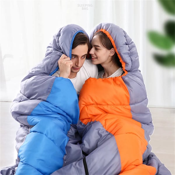 Camping sovepose - Kuvertmodel - Bomuldsfyld - Kan sammenlynes - Komfort >15 °C - Til voksne op til 180 cm - Hvid