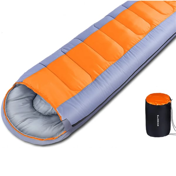 Camping sovepose - Kuvertmodel - Bomuldsfyld - Kan sammenlynes - Komfort >15 °C - Til voksne op til 180 cm - Hvid