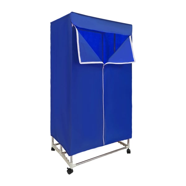 Vaatekuivain - Siirrettävä kuivauskaappi - 1200–1500 W - PTC-lämmitys - Kapasiteetti >15 kg - Ajastin 121–240 min - IPX1 - Pyörät - Sininen