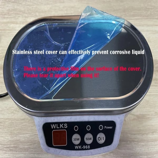 Ultralydsrenser - Ultralydsbad - 600 ml - 50 W - 40 kHz - 45°C - Til smykker & briller - Lysegrå