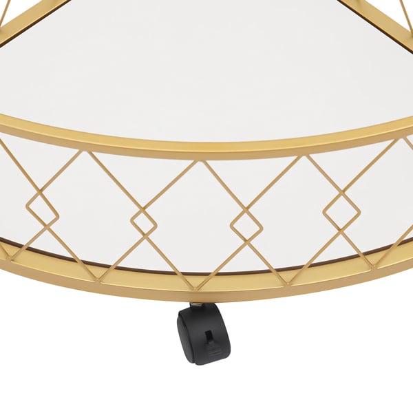 Tøjstativ - Hjørnemodel - 45x170 cm - Med Hjul - Sammenklappelig - Stål - Størrelse L - Guld