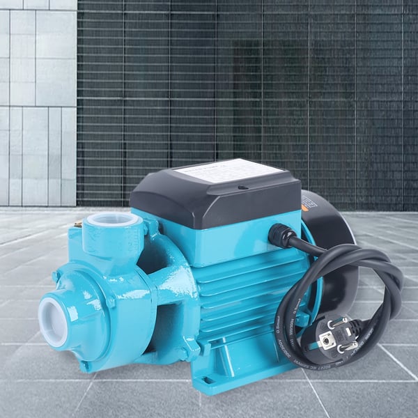 Elektrisk Vand- & Cirkulationspumpe - Hvirvel-/Centrifugalpumpe - EU-Stik 220 V - O/min 2850 - IP44 - Væske 60 °C - Størrelse 21,5×12×15,5 cm - Cyan