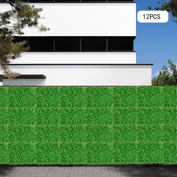 Kunstige Plantevægpaneler - Vertikal Havevæg - Størrelse 40×60 cm, 12-pak - Materiale PE - Indendørs, Ophængt - Mælkehvid